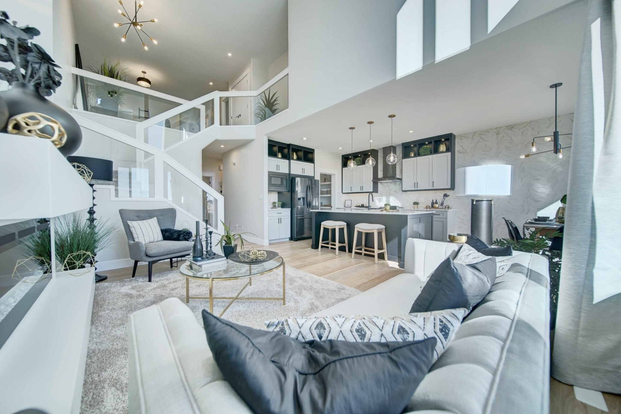 open to above family room
